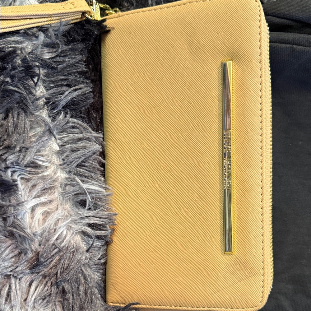 Steve Madden Tan Wallet with Gold Accent